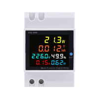 Monitor AC rel Din listrik emas, pengukur energi LED akurasi 110V/220V/380V 63A, faktor daya arus tegangan aktif KWH ± 1.0%