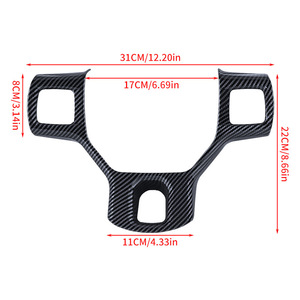 Garniture de couvercle de volant pour Dodge RAM 1500 2500 3500 2011-2018, matériau ABS de style Fiber de carbone - Product Image 1