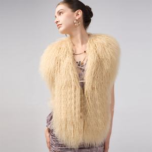 Gilet da donna nuova moda <span class=keywords><strong>cappotto</strong></span> di <span class=keywords><strong>pelliccia</strong></span> Sexy senza schienale scollo all'americana <span class=keywords><strong>per</strong></span> l'inverno - Product Image 1