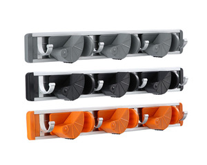 Soporte de Pared para Escoba y Trapeador de Alta Calidad, 4 Posiciones, 5 Ganchos, para Hogar, <span class=keywords><strong>Armario</strong></span>, Jardín, Garaje y Cobertizo - Product Image 2