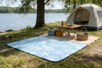 Tapis de pique-nique en plastique PP imperméable, design personnalisé, facile à nettoyer, écologique, antibactérien, tapis de voyage pour l'extérieur