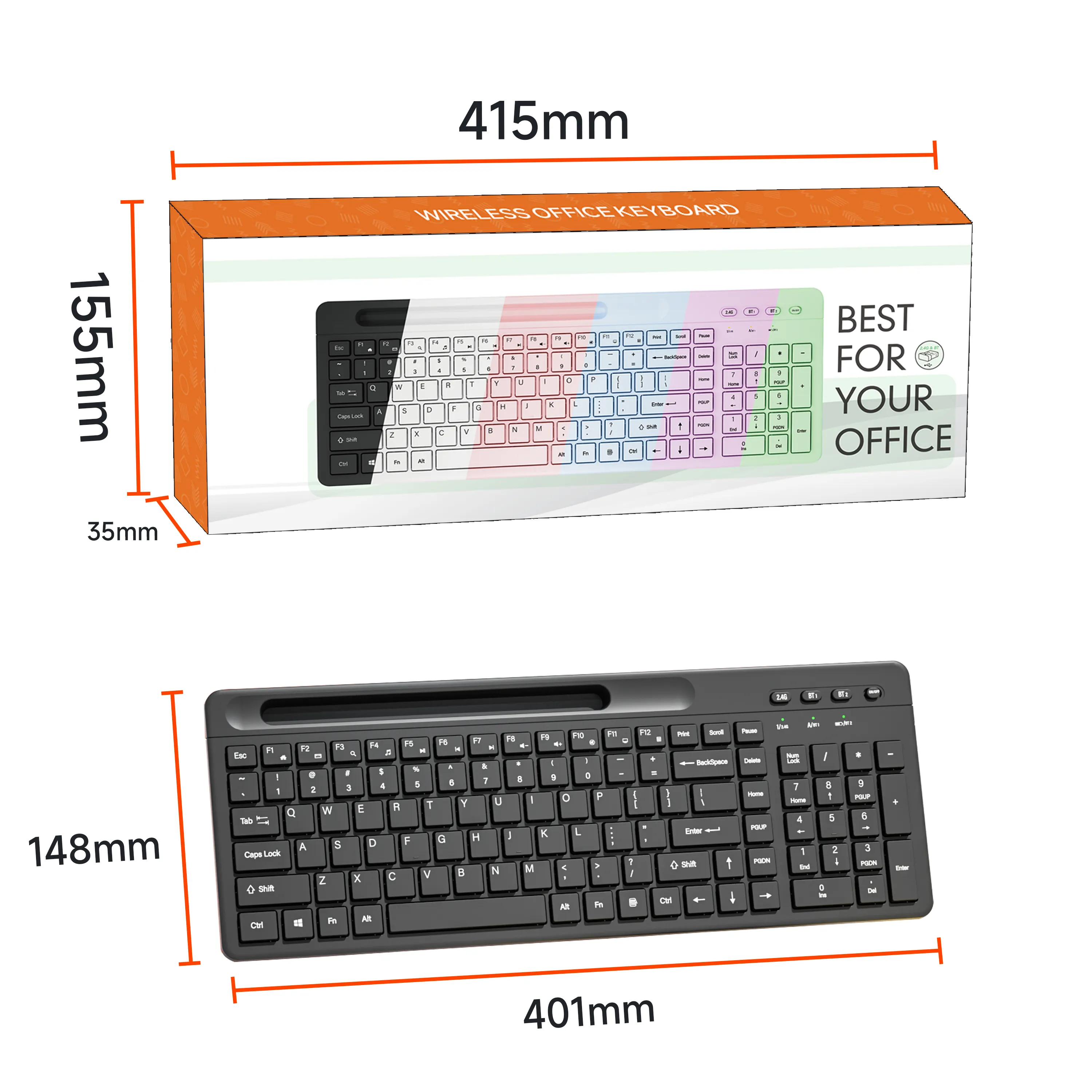 Umila modische QWERTY wiederaufladbare BT Tastatur Membran-Stil USB-Schnittstelle neu für Mobiltelefone Pads Tablets Laptops