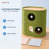 Maison pour chat en feutre multi-niveaux, style dessin animé moderne, avec lit-caverne, empilable, pour l'intérieur, pour dormir et grimper, lavable et respirante