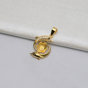 Pendentif en argent S925, double motif dauphin, pour femmes, 10-12 perles, bijoux personnalisés, pendentifs fins, charmes - Product Image 4