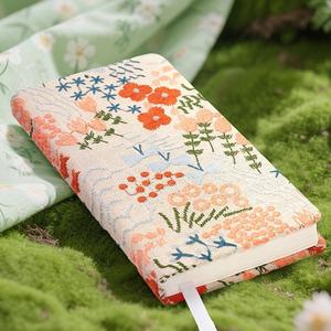 <span class=keywords><strong>Petit</strong></span> carnet organisateur/agenda à couverture en tissu cousue, motif floral imprimé, <span class=keywords><strong>96</strong></span> feuilles vierges de haute qualité pour - Product Image 4