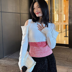 <b>Women's</b> Designer Autumn Pullover Knitted <b>Tops</b> with Crew Neck Breathable for Autumn Season Y2K Style Fashion Sweaters - Product Image 2