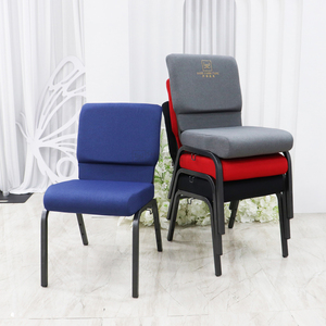 Wholesale Commercial Modern Luxury <strong>Dining</strong> Theatre Auditorium <strong>Stackable</strong> Iron Fabric Church <strong>Chairs</strong> with Customized Color - Product Image 1