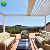 Pergola Électrique Rétractable en Aluminium, Toit à Lames Étanches, Ombre Motorisée Entièrement Automatique pour Patio et Jardin Extérieur