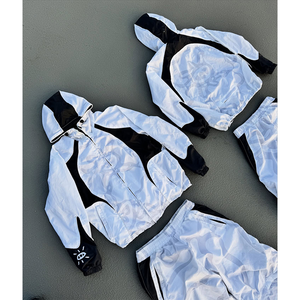 Conjunto de Agasalho Personalizado em Duas Peças com Jaqueta com Zíper e Calça de Nylon para Homens - Product Image 3