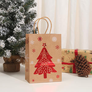 Wholesale Price <b>Christmas</b> Holiday Tote Party <b>Gift</b> Single Side Hot Stamping Process Kraft Paper <b>Bag</b> Exported From Vietnam - Product Image 2