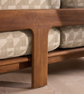 Moderno tre posti <span class=keywords><strong>in</strong></span> legno divano da giardino Set mobili da <span class=keywords><strong>esterno</strong></span> per Hotel a casa o per il tempo libero per cortile o soggiorno - Product Image 5