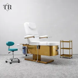Turri Full Set Electric Head Spa Hair Shampoo Bed With Pedicure Foot Massage Washing Chair Beauty Salon Bed With Foot Basin