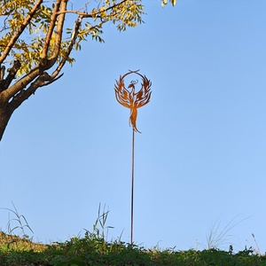 Modern Stake for Customization Wholesale Green Flowers Large Garden Flexible Birds Rusted Gardening <b>Outdoor</b> Garden Ornament - Product Image 2