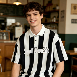 Camiseta Personalizada a Rayas de Gran Tamaño para Hombre, Manga Corta, Estilo Deportivo Urbano, Corte Holgado, Secado Rápido, Transpirable, OEM, ODM, Directo de Fábrica - Product Image 4