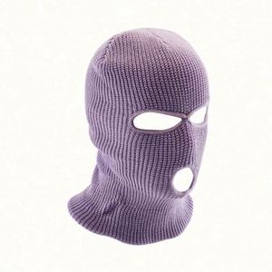 Cagoule d'hiver chaude pour homme, masque facial imprimé pour le ski et le cyclisme, bonnet en laine tricoté, logo personnalisé, coupe-vent - Product Image 1