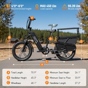 Bici <span class=keywords><strong>Elettrica</strong></span> <span class=keywords><strong>Cargo</strong></span> Familiare con Pneumatici Fat da 20 Pollici K008, Batteria al Litio 48V, Bici <span class=keywords><strong>Elettrica</strong></span> Ibrida <span class=keywords><strong>Cargo</strong></span> con Portapacchi Posteriore e Sedile - Disponibile in Magazzino UE - Product Image 3