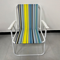 Chaise de plage pliante d'extérieur rayée personnalisée en gros, fauteuil léger et robuste de qualité supérieure pour le camping et les pique-niques