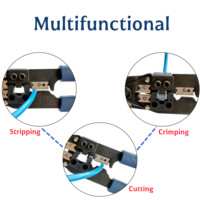 Herramienta de crimpado para enchufes modulares RJ45 Conectores Cat5e Cat6 Herramienta de crimpado de red Cortador de cables Crimpadora todo en uno