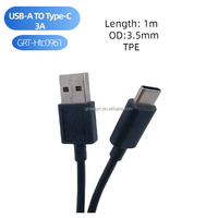 Kabel pengisi daya Cepat tipe C, USB-A tahan lama 1M 3A Empat core Data kecepatan tinggi untuk Android HTC