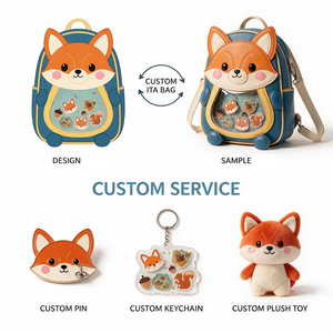 Cartoon Monster Ita Bag <b>Backpack</b> Custom PU Clear Window Enamel Badge Display Crossbody Bag Low Moq OEM ODM Manufacturer ItaBag - Product Image 4