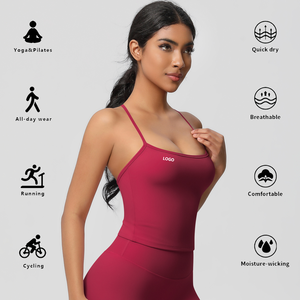 Nuovi Arrivi Canotte Sportive da <span class=keywords><strong>Donna</strong></span> di Alta Qualità in Nylon Super Morbido Vestibilità Aderente per <span class=keywords><strong>Palestra</strong></span> Corsa e Yoga - Product Image 6