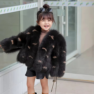 All'ingrosso per bambini in inverno addensa <span class=keywords><strong>pelliccia</strong></span> di volpe <span class=keywords><strong>nera</strong></span> giacca di <span class=keywords><strong>pelliccia</strong></span> vera e soffice per bambini - Product Image 3