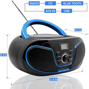 Radio FM portable de bureau avec écran LCD, Boombox Bluetooth, lecteur <span class=keywords><strong>CD</strong></span> 5.0, avec poignée - Product Image 2