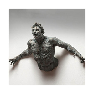 Estatuas de arte talladas altas personalizadas al por mayor escultura de pared de <span class=keywords><strong>hombre</strong></span> de bronce y cobre de tamaño real a la venta - Product Image 5