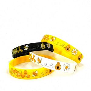 Customized Little Bee Colorful Printed <b>Cute</b> Cartoon Pattern Wrist Band Theme Party Jewelry Men's and Women's Silicone <b>Bracelet</b> - Product Image 3