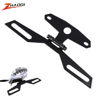 Support de plaque d'immatriculation pliable pour moto avec feu arrière, support universel pour ATV et moto tout-terrain