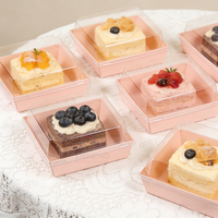 Boîte d'emballage en papier rose pour charcuterie, donuts, macarons, gaufres et produits de boulangerie, avec fenêtre, jetable