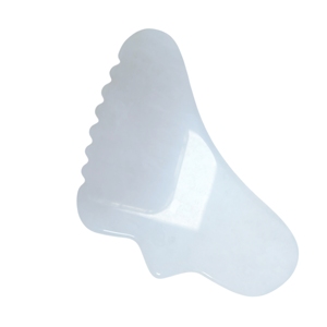 แผ่นขูดหน้ากัวซาหยกขาวแบบหยัก รูปทรงไม่สม่ำเสมอ เครื่องมือนวดสำหรับขูดหน้าและผิวกาย ใช้ในบ้าน สปา บำรุงผิว - Product Image 6