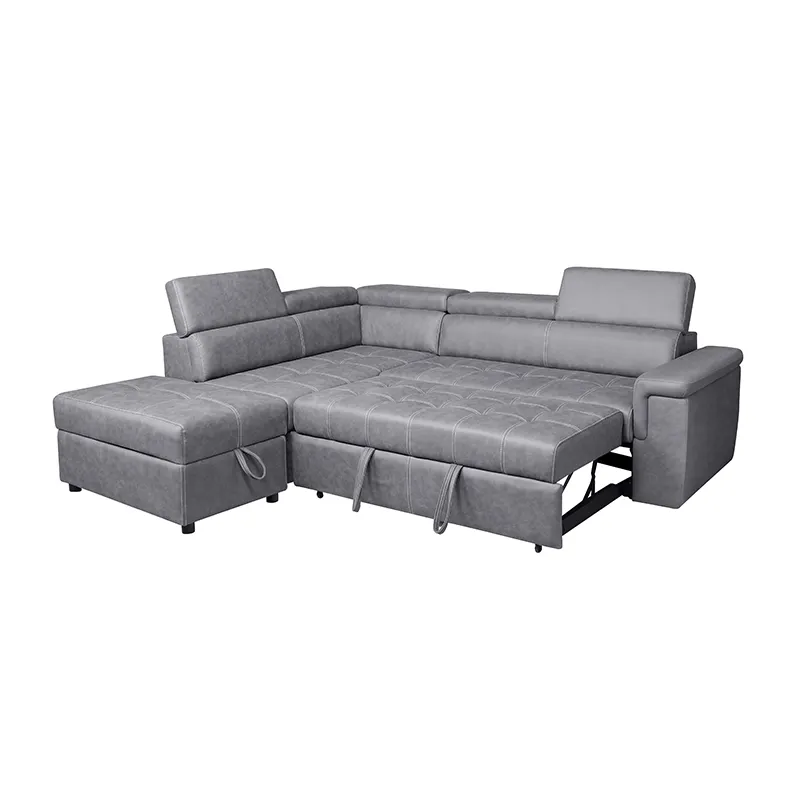 Muebles de lujo para el hogar sala de estar sofá de 3 asientos sofá moderno Nuevo diseño en forma de L sofá cama con almacenamiento