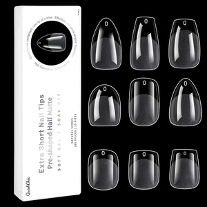 Faux ongles <span class=keywords><strong>en</strong></span> <span class=keywords><strong>amande</strong></span>, couverture complète, ultra-fins, sans couture, style mat mignon, pas besoin de lime/polissage, extensions d'ongles, pointes - Product Image 1