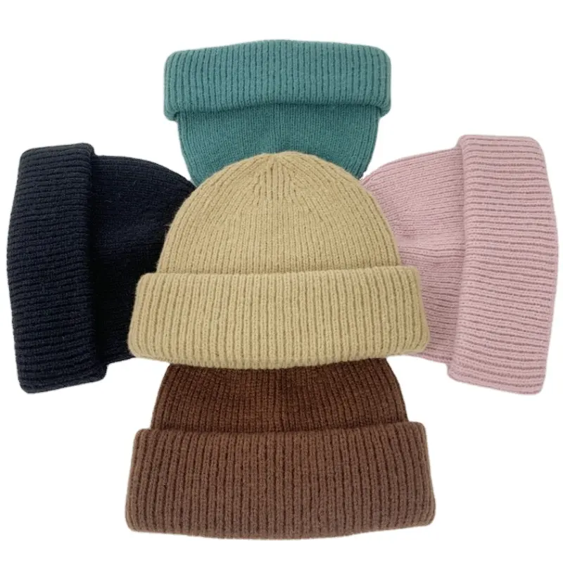 หมวกกันหนาวสไตล์ใหม่สำหรับฤดูหนาวอันอบอุ่นหมวกถักแบบติดแขนเสื้อสีลูกกวาดสำหรับฤดูหนาวสินค้าที่ต้องมี