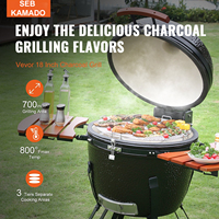 SEB Fabricant OEM Grand barbecue en céramique de 23.5 pouces Barbecue à charbon Fumeur OEM Cuisson en plein air BBQ Oeuf Charbon de bois Barbecue Grill