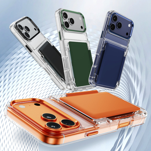 Funda Protectora para <span class=keywords><strong>iPhone</strong></span> 18 <span class=keywords><strong>Pro</strong></span> Max 17 16 con Bloqueo RFID, Ranura para Tarjetas, Soporte, Resistente a Impactos y Caídas - Product Image 1