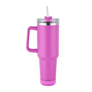 Offre Spéciale – Tasse de Voyage Isotherme en Acier Inoxydable à Double Paroi avec Haut-Parleur, Poignée et Paille, 40 OZ – Idéale pour Bière et <span class=keywords><strong>Café</strong></span> - Product Image 2