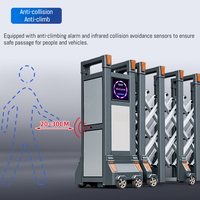 Puerta de Entrada de Seguridad Qigong, Puerta Retráctil con Control Remoto, Diseño de Aluminio para Parques Industriales y Escuelas