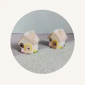 100pcs Artificial Mini Miniature Small House Model Kids Toys Crafts Micro Landscape Bonsai Ornament Fairy Yard Garden Decors