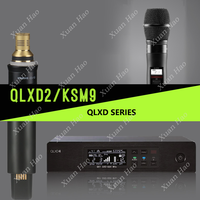 Système de microphone sans fil à condensateur professionnel QLXD4 KSM9 UHF pour karaoké et conférences, avec suppression du bruit, en métal