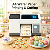 Nouvelle imprimante jet d'encre à plat Reeleyin A4 pour la transformation alimentaire, encre comestible CMYK, machine d'impression et de découpe entièrement automatique, compatible Wi-Fi
