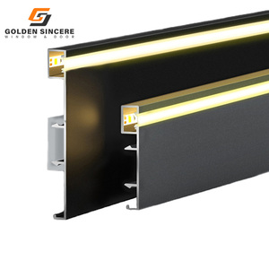 Rodapié de aluminio LED negro GS para villas de lujo y decoración de apartamentos - Product Image 1
