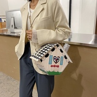 Sac à main en forme d'écailles de poisson en PU, design de dessin animé 3D, mignon, couture de cheminée, fermeture éclair en métal lisse, sac à bandoulière pour dames