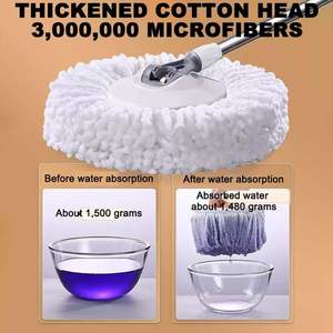 Ensemble de serpillière rotative intelligente magique directement de l'usine, nettoyage à 360°, <span class=keywords><strong>sol</strong></span> de cuisine, essorage facile, seau en acier inoxydable - Product Image 4