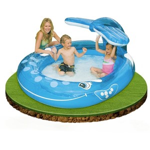 Bán buôn cá heo hình trẻ em bé nước chơi hồ bơi vui vẻ Inflatable lội hồ bơi paddling hồ bơi với tán - Product Image 2