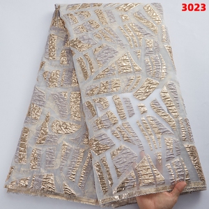 Chine Fournisseur Africain Dentelle Tissu Broderie Français Brocart En Relief Jacquard Tissu Pour Robes Femmes 3023 - Product Image 3