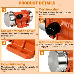 Motor Vibrador Eléctrico Industrial JULANTE MVE60/3 de 380V 50Hz para Mesa Vibradora de Concreto - Product Image 2