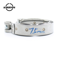 Abrazadera de Banda en V de 75 mm 969-875 04L253725B 1K0253115T con Junta para Audi A5 VW Golf Jetta A6-304 de Acero Inoxidable Marca Karryon