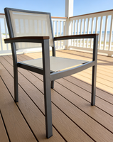 Yoshen extérieur maille meubles de patio hôtel jardin fronde chaise de salle à manger en aluminium Beige empilable maille chaises de patio